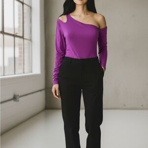 Capella Women's Purple Off-Shoulder bodysuit